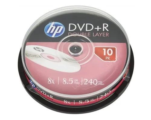 Диск DVD HP DVD+R 8.5GB 8X DL 10шт Spindle (69309/DRE00060-3)
