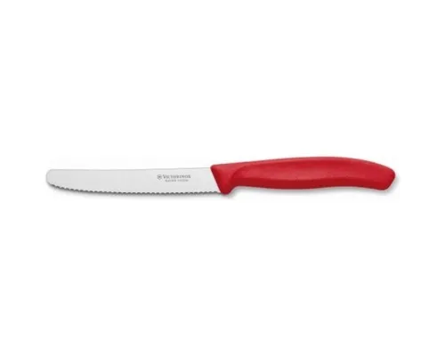 Кухонний ніж Victorinox SwissClassic для овощей 11 см, волнистое лезвие, Red (6.7831)