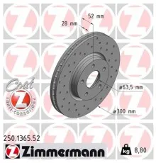 Гальмівний диск ZIMMERMANN 250.1365.52