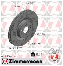 Тормозной диск ZIMMERMANN 400.3649.54