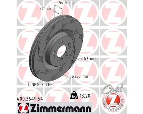 Тормозной диск ZIMMERMANN 400.3649.54