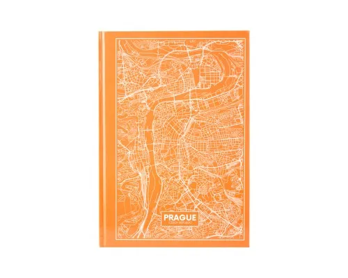 Книга записная Axent Maps Prague А4 в твердой обложке 96 листов в клетку Персиков (8422-542-A)