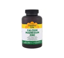 Вітамінно-мінеральний комплекс Country Life Кальцій, Магній і Цинк з L-глютамін, Calcium Magnesium Zync, (CLF-02604)