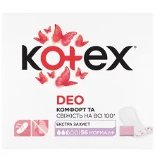 Щоденні прокладки Kotex Normal Plus Deo 56 шт. (5029053548265)