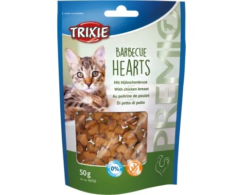 Ласощі для котів Trixie Premio Barbecue Hearts з куркою 50 г (4011905427034)