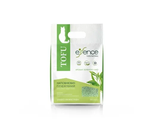 Наполнитель для туалета Essence Tofu с ароматом зеленого чая 3 мм 6 л (4820261920017)