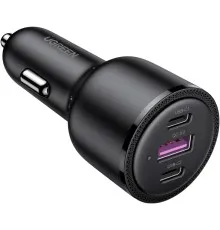 Зарядное устройство Ugreen 2xUSB-C PD+USB-A QC 69W Fast Car Charger Black (CD239) (20467)