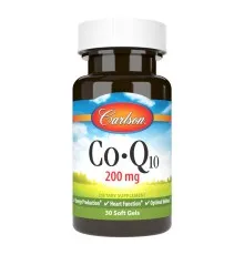 Антиоксидант Carlson Коэнзим Q10, 200 мг, CoQ10, 30 гелевых капсул (CL08250)