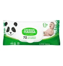 Дитячі вологі серветки Сніжна Панда для немовлят Алое 72 шт. (4820183970442)
