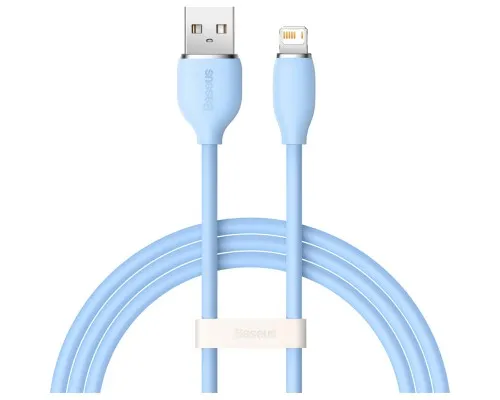 Дата кабель USB 2.0 AM to Lightning 1.2m 2.4A Jelly Liquid Silica Gel Blue Baseus (CAGD000003)