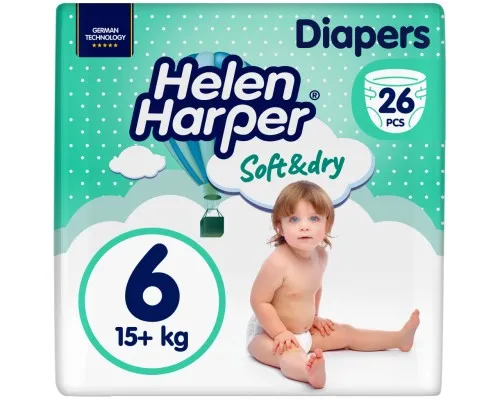 Подгузники Helen Harper Soft&Dry New XL Размер 6 (15+ кг) 26 шт (2316780)