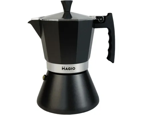 Гейзерная кофеварка Magio Чорна 6 порцій 300 мл (MG-1005)