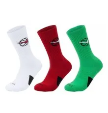 Шкарпетки Nike Crew Everyday Bball 3pr DA2123-909 38-42 3 пари Білий/Зелений/Червоний (195241052427)