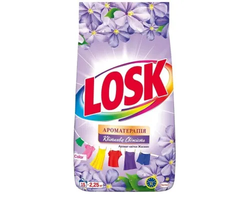Пральний порошок Losk Color Ароматерапія Ефірні олії та аромат квітки Жасмін 2.25 кг (9000101575392)