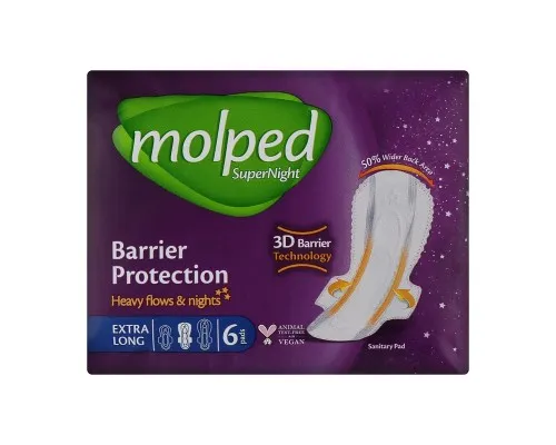 Гигиенические прокладки Molped SuperNight Extra Long 32 см 6 шт. (8690536806812)