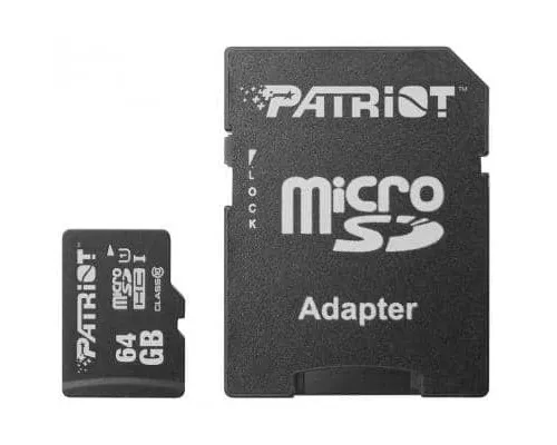 Карта пам'яті Patriot 64GB microSD class10 UHS-1 (PSF64GMCSDXC10)