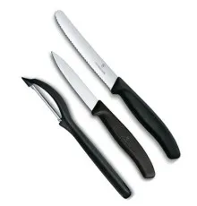 Набор ножей Victorinox SwissClassic из 3 предметов Черный с овощечисткой (6.7113.31)