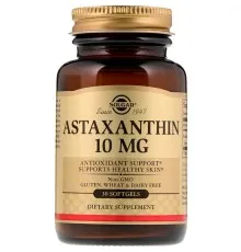 Антиоксидант Solgar Астаксантин, Astaxanthin, 10 мг, 30 желатиновых капсул (SOL-36204)