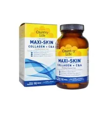Витаминно-минеральный комплекс Country Life Коллаген + Витамины С&А, Maxi-Skin, 90 таблеток (CLF-05060)