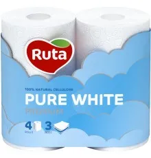 Туалетний папір Ruta Pure White 3 шари 4 рулони (4820023747531)