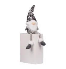 Новорічна фігурка Novogod`ko Гном, срібна паєтка, 45 см (973732)