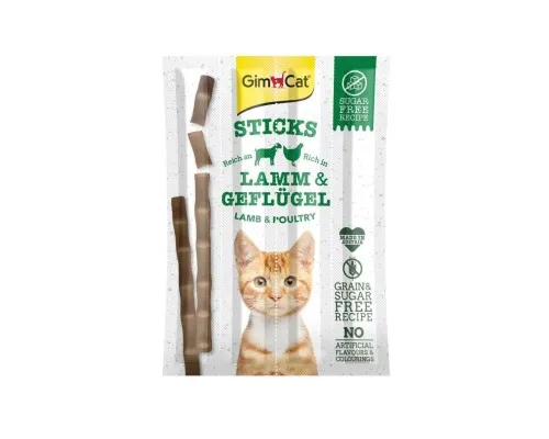 Ласощі для котів GimCat Мясні палички ягня, курка 4 шт (4002064420523)