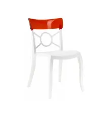 Кухонний стілець PAPATYA o-pera-s, сидіння біле, верх прозоро-темно-червоний (2228)