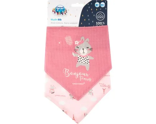 Слинявчик Canpol babies Bonjour Paris 2 шт Рожевий (26/900_pin)