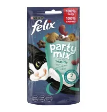 Ласощі для котів Purina Felix Party Mix Океанічний Мікс зі смаком лосося та форелі 60 г (7613287631435)