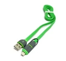 Дата кабель USB 2.0 AM to Lightning + Micro 5P 1.0m PowerPlant (KD00AS1291)