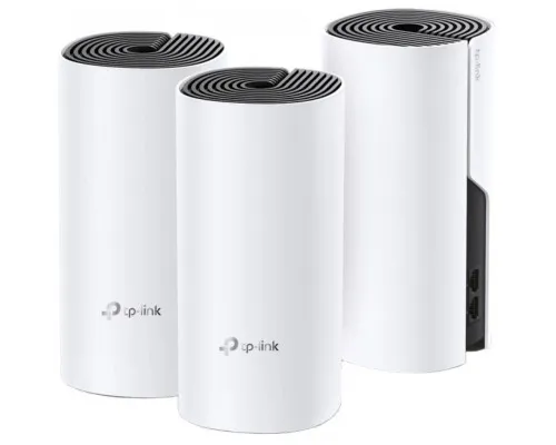 Точка доступу Wi-Fi TP-Link DECO E4 3 pcs AC1200, 2xFE LAN/WAN, MESH, MU-MIMO, Beamformi (DECO-E4-3-PACK)