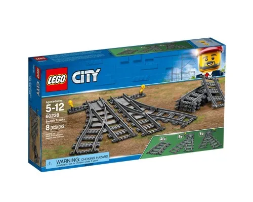 Конструктор LEGO City Железнодорожные стрелки 8 деталей (60238)