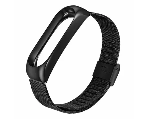 Ремінець до фітнес браслета BeCover Metal для Xiaomi Mi Band 3/4 Black (704651)