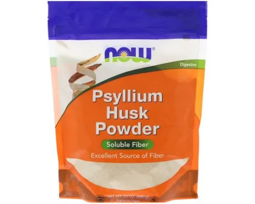 Трави Now Foods Подорожник, порошок з лушпиння насіння, Psyllium Husk Powder (NOW-05978)