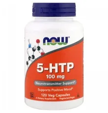 Амінокислота Now Foods 5-HTP (гідроксітріптофан), 100мг, 120 вегетаріанських капсул (NOW-00106)