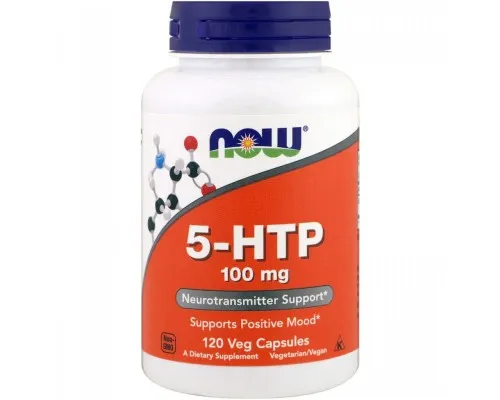 Амінокислота Now Foods 5-HTP (гідроксітріптофан), 100мг, 120 вегетаріанських капсул (NOW-00106)