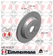 Гальмівний диск ZIMMERMANN 400.3650.20