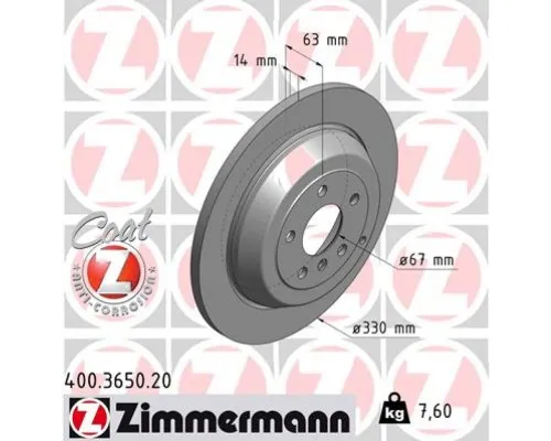 Гальмівний диск ZIMMERMANN 400.3650.20