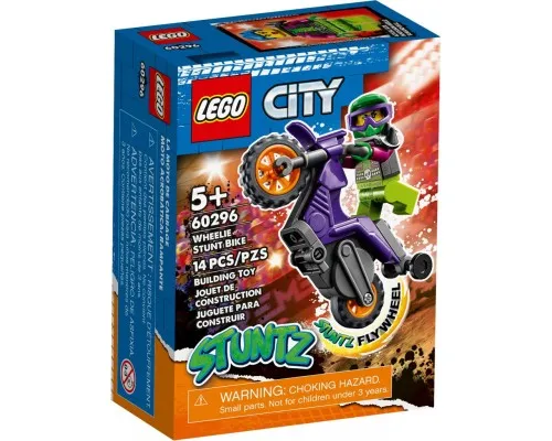 Конструктор LEGO City Stuntz Акробатический трюковый мотоцикл 14 деталей (60296)