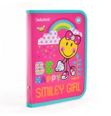 Папка для тетрадей Yes В5 на молнии Smiley World pink (491363)