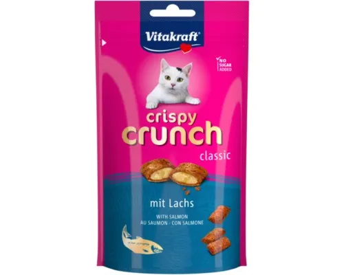 Ласощі для котів Vitakraft Crispy Crunch подушечки лосось 60 г (4008239288158)