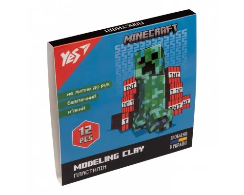 Пластилин Yes Minecraft 12 цветов 240 г (540622)
