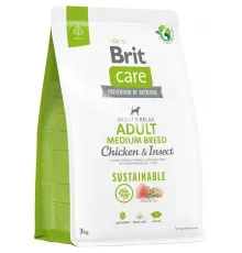 Сухий корм для собак Brit Care Dog Sustainable Adult Medium Breed з куркою та комахами 3 кг (8595602558698)
