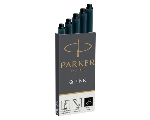 Чорнило для піряних ручок Parker Картриджі Quink / 5шт чорний (11 410BK)