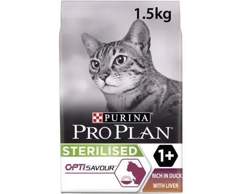 Сухой корм для кошек Purina Pro Plan для стерилизованных/кастрированных с уткой и печенью 1.5 кг (7613036732369)