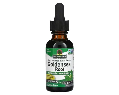 Трави Nature's Answer Екстракт жовтокореня без спирту, Goldenseal Root, 30 мл (NTA-00628)