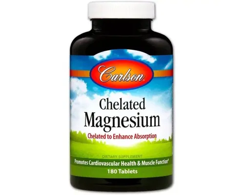 Минералы Carlson Магний Хелат, Chelated Magnesium, 180 таблеток (CL5612)