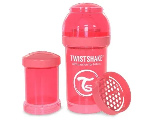 Бутылочка для кормления Twistshake антиколиковая 180 мл, персиковая (24 874)