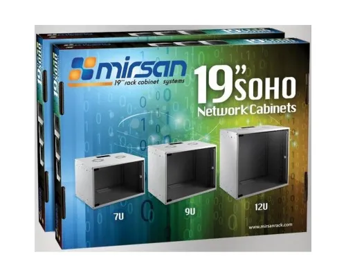 Шкаф настенный Mirsan SOHO 7U 19 535x300, RAL 7035 (MR.SOH07U30DE.02)