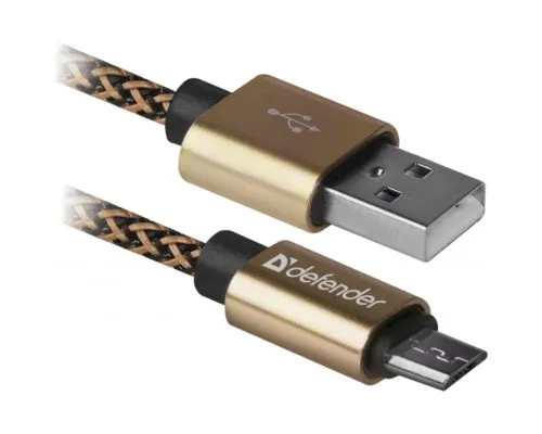 Дата кабель USB 2.0 AM to Micro 5P 1.0m USB08-03T gold Defender (87800)